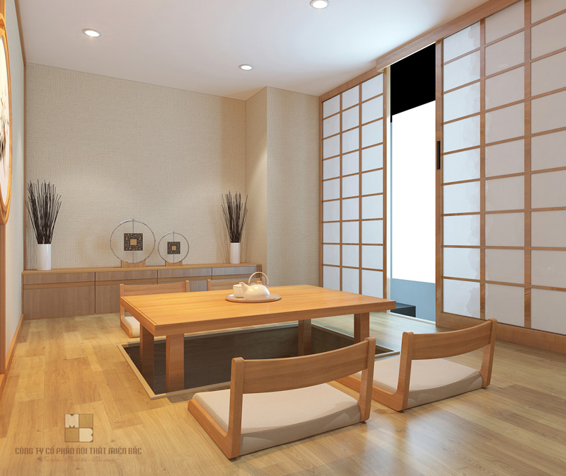 Thiết kế nội thất nhà hàng kiểu Nhật Haru sang trọng - Phòng VIP 1 - H2